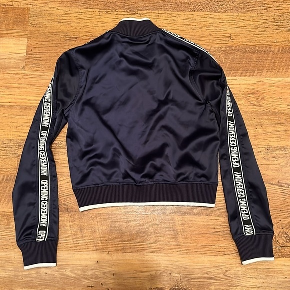 Opening Ceremony Navy Blue Cropped Zip Up Jacket EE - Picture 2 of 4